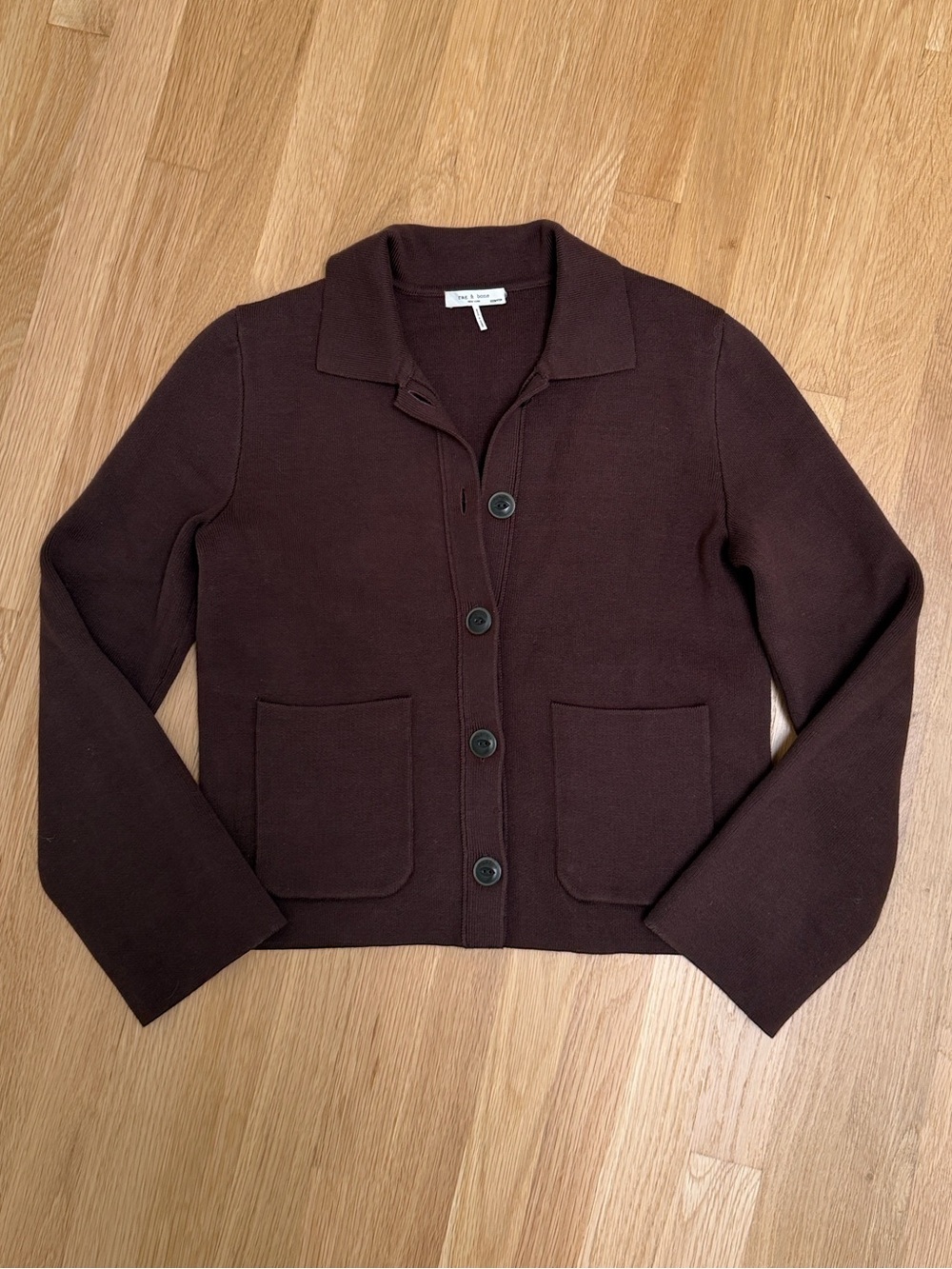 Rag & Bone Espresso Chocolate Brown Cardigan Shirt Jacket Button Down Size M - Picture 3 of 8